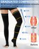 Ailaka Thigh High Medical Compression Stockings for Women Men, Open Toe Firm 20-30 mmHg Graduated Compression with Silicone Band for Varicose Veins, Edema, Post-Surgery view 2