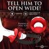 MASTER SERIES Vibrating Sissy Mouth Gag for Beginners, Men, Women, & Couples. Teeth Guard and Open Mouth Gag Design. Adjustable Strap. Waterproof and Rechargeable. 3 Pieces, Red & Black. view 4