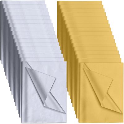 300 Piece Christmas Metallic Gold Silver Tissue Paper Assortment, 20" x 20" Holiday Gold Gift Wrapping for Party Favors Goody Bags, Xmas Presents Wrapping Stocking Stuffers