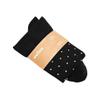 Wellow Wide Calf Compression Socks for Men & Women, 18-25 mmHg Made with Viscose from Bamboo, Nurses & Pregnancy Support, Relieves Swelling, Knee High, XL, Black - Dots view 1