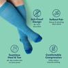 Wellow Wide Calf Compression Socks for Men & Women, 18-25 mmHg Made with Viscose from Bamboo, Nurses & Pregnancy Support, Relieves Swelling, Knee High, XL, Black - Dots view 3