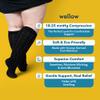 Wellow Wide Calf Compression Socks for Men & Women, 18-25 mmHg Made with Viscose from Bamboo, Nurses & Pregnancy Support, Relieves Swelling, Knee High, XL, Black - Dots view 4