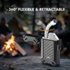 Dual Arc USB Rechargeable Electric Camp Lighter with Retractable Flexible Long Neck Waterproof Windproof Lighter for Outdoor, Grill and Candle (Carbon) view 2