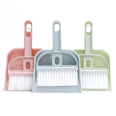 Mini Broom and Dustpan Set Small Desktop Cleaning Brush Portable Cleaning Dust Pan and Brush for Desk, Table, Home, Car(3PCS/Set)