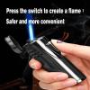 Windproof Direct-Injection Dual Flame Lighter, Portable Butane Metal Lighter, Visible Transparent air Window, Adjustable Flame Lighter, Suitable for Indoor, Outdoor, Camping and Other Scenes.(Silver) view 4