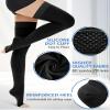 Ailaka Thigh High Medical Compression Stockings for Women Men, Open Toe Firm 20-30 mmHg Graduated Compression with Silicone Band for Varicose Veins, Edema, Post-Surgery view 3