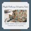 ZumBuys Playful Pathways Wrapping Paper Roll for Baby Gifts, Old Lady Who Lived in a Shoe Nursery Rhyme Theme, 90 gsm Fine Art Paper (Gloss, 30" x180) view 3