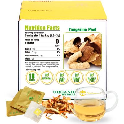 Soilmount - Tangerine Peel Tea - |Chen Pi| - Pure Herbal Tea - Natural, Organic, Non-GMO, Clean Ingredients, Caffeine Free (18 Tea Bags, Box 1)