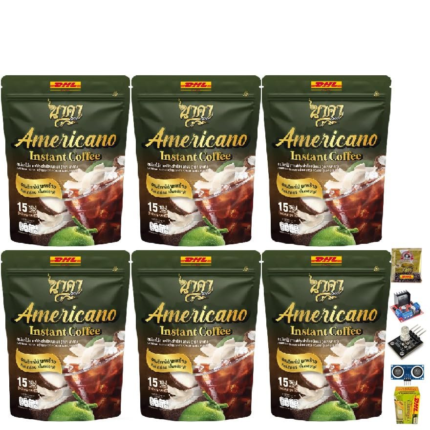 Naka Americano Coffee Black Roasted Coffee 15 Sachets/Pack Snack Delicious Mush Mellow Intense Set 6 No0647899465 By Beautygoodshop [Get Free For You Beauty Gifts]