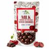 Green Jay Gourmet Chocolate Sour Cherries - Sour Candy Coated Michigan Cherries Dipped in Fresh Milk Chocolate - Handmade Candy - Unique & Great Gift for Chocolate Lovers - 8 Ounce Resealable Bag view 1