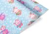 Baby Blue Snowflake and Pig Thick Gift Wrap, Cute Winter Pigs Xmas Gift Wrap, Ice Skating Barn Animal Theme (Blue, One 20 inch x 30 inch sheet) view 1