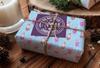 Baby Blue Snowflake and Pig Thick Gift Wrap, Cute Winter Pigs Xmas Gift Wrap, Ice Skating Barn Animal Theme (Blue, One 20 inch x 30 inch sheet) view 4