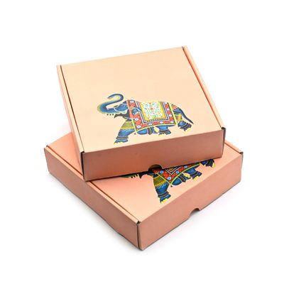 16 Pcs Multipurpose Decorative Folding Paper Box with Elephant Print Rectangle Cardboard DIY Box for Gift Hamper, Festival Gift Wrap Boxes