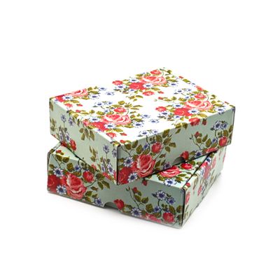 4 Pcs Multipurpose Decorative Folding Paper Box with Flower Print Rectangle Cardboard DIY Box for Gift Hamper, Festival Gift Wrap Boxes