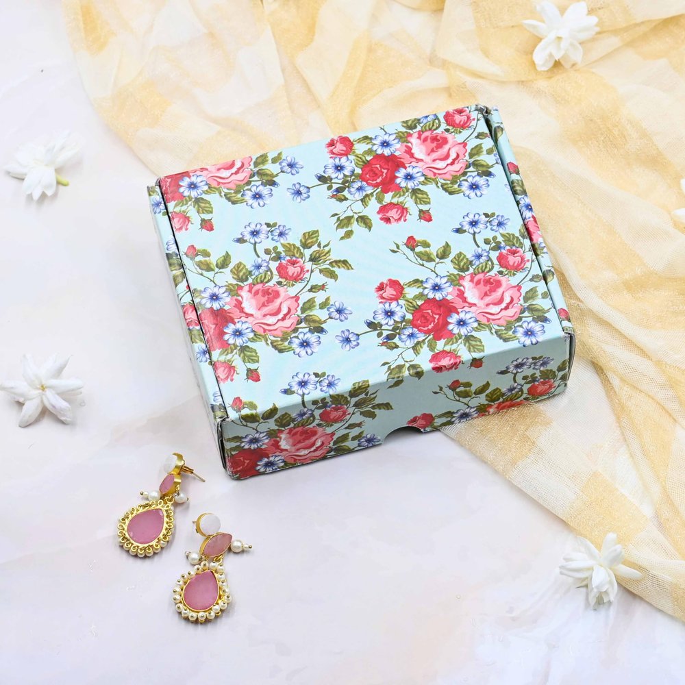16 Pcs Multipurpose Decorative Folding Paper Box with Flower Print Rectangle Cardboard DIY Box for Gift Hamper, Festival Gift Wrap Boxes