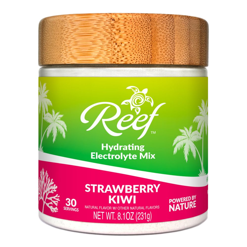 Reef Replenish Hydrating Electrolyte Powder - Hydration with Natures Electrolytes + Real Fruit - Strawberry Kiwi, No Added Sugar, 5 Key Electrolytes + Vitamins, Trace Minerals, Non-GMO, 30 Servings