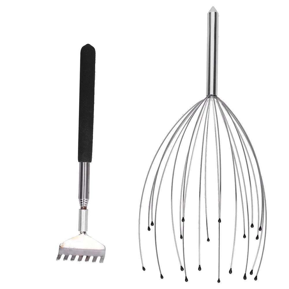 CHEOTIME Head Massager Back Scratcher, 20 Fingers Head Scratcher Scalp Massager & Back Scratcher for Men Women, Stocking Stuffers for Deep Relaxation, Stress Relief & Hair Stimulation