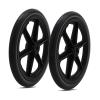 1 Pair Wheelchair Rear Wheel Assembly, 16 Inch Anti-Slip Replacement Solid Urethane Tire, ABS Plastic Wheel Hub with Metal Bearings view 1