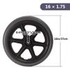1 Pair Wheelchair Rear Wheel Assembly, 16 Inch Anti-Slip Replacement Solid Urethane Tire, ABS Plastic Wheel Hub with Metal Bearings view 3