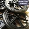 1 Pair Wheelchair Rear Wheel Assembly, 16 Inch Anti-Slip Replacement Solid Urethane Tire, ABS Plastic Wheel Hub with Metal Bearings view 4