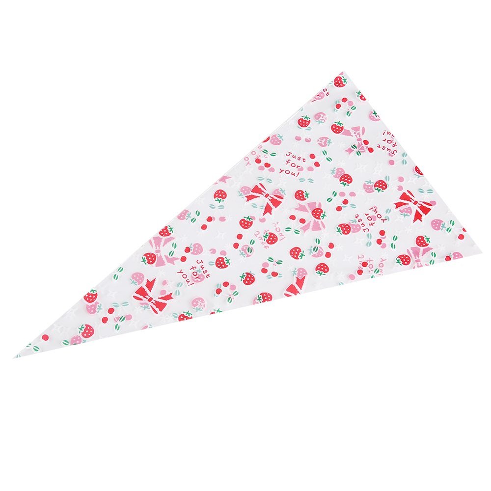 Cone Cellophane Bags, 50 Pieces Clear Cone Shaped Treat Bags Cellophane Triangle Candy Bag Popcorn Bag Bulk with Twist Tie for Popcorn Favor Candy (Cherie: 3 strands*17CM*30CM)