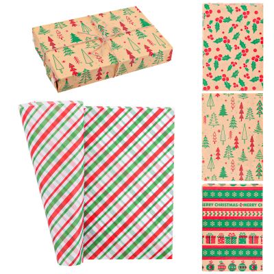 32pcs Christmas Wrapping Paper, 19.69x13.78in Christmas Tissue Paper Sheets for Gift Bags Holiday Gift Wrap for Packaging Xmas Gift Boxes Wine Bottle Party DIY Crafts Arts (4 Styles)