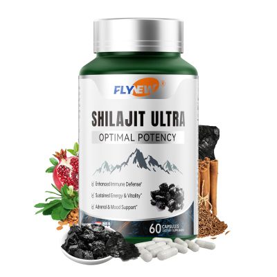 Flynew Shilajit for Men Women, Shilajit with Naturally Fulvic Acid & L-Arginine, Himalayan Shilajits for Extra Power, Stamina & Immune Support, Non-GMO, Made in USA, 60 Capsules, 1,300mg Per Serving