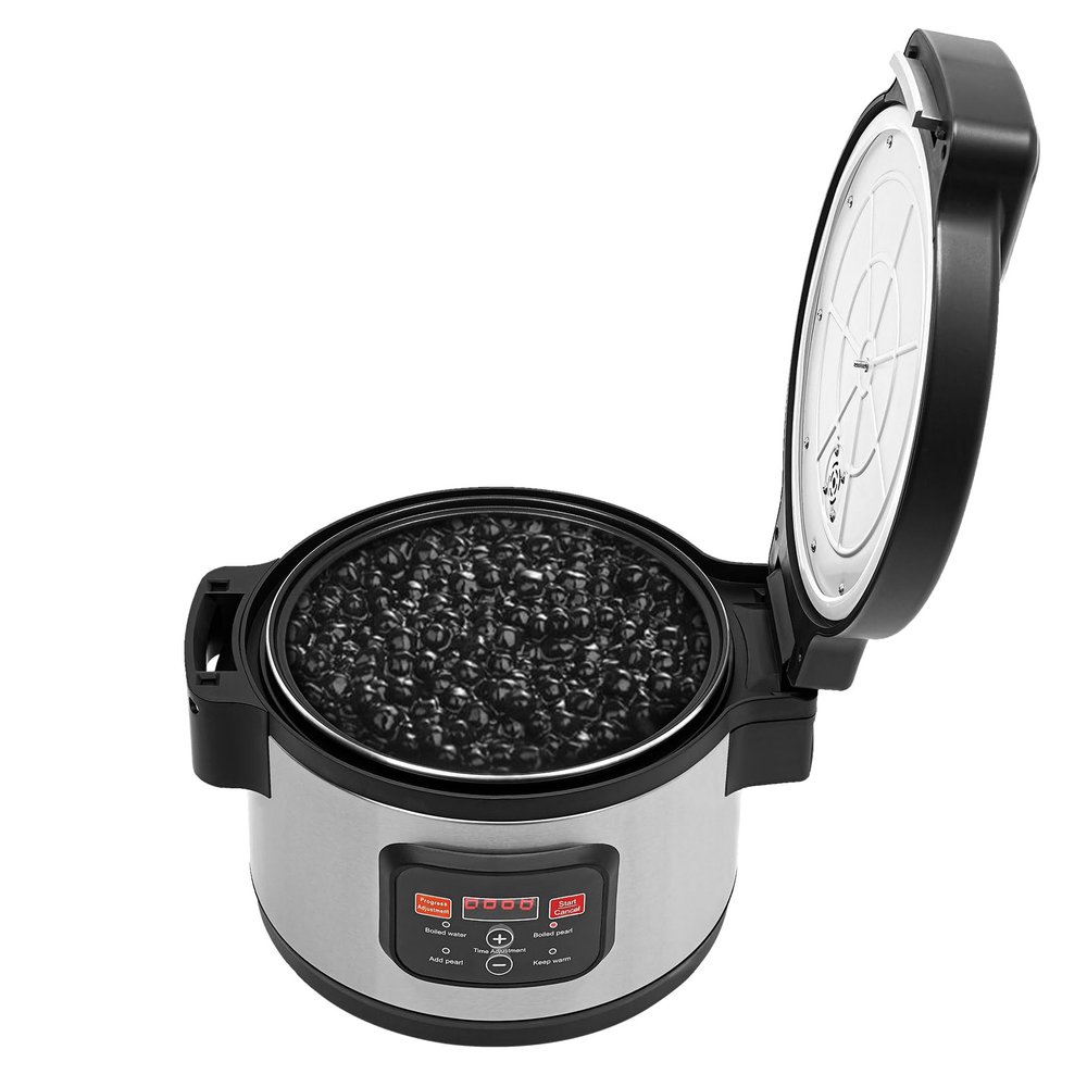 12L/ 3.17 Gal Commercial Boba Maker, 110V 1850W Automatic Pearl Tapioca Cooker for Boba Tea & Bubble Tea & Milk Tea, Boba Cooker with Touchscreen, Timer, for Milk Tea Stores, Dessert Stores