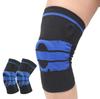 2 Pack Knee Sleeves for Men Women, Compression Knee Brace Knee Sleeve with Side Stabilizers & Patella Gel Pad, Knee Bands for Pain Relief Knee Braces for Knee Pain Knee Brace for Arthritis Pain and Support (Black+Blue, Large) view 1
