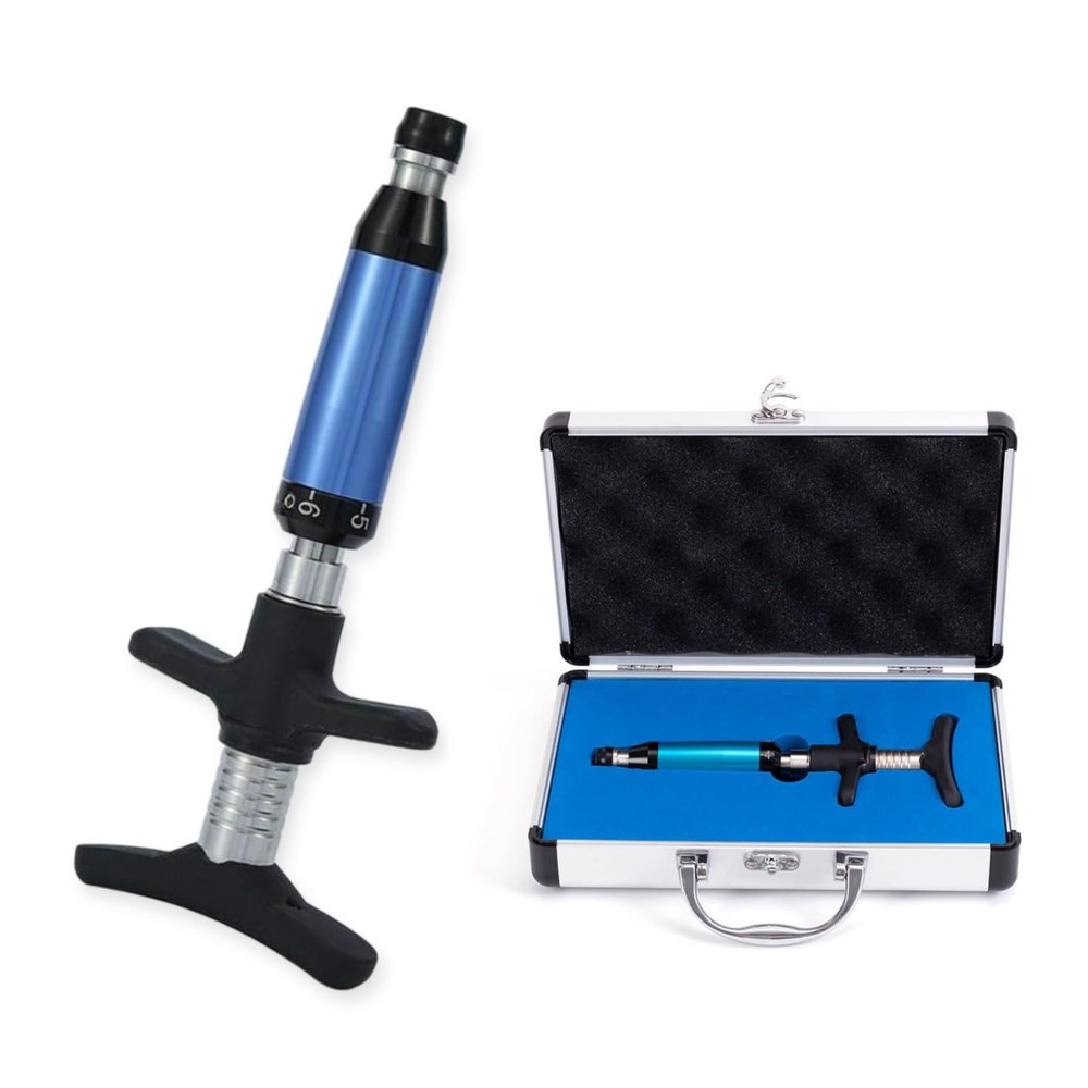 6 Levels Chiropractic Adjusting Tool, 50-300N Adjustment Manual Spine Chiropractic Correction Tool, Professional Chiropractic Adjustment Kit Impulse Spine Back Massage Tool for Relief Pain (1 Head)
