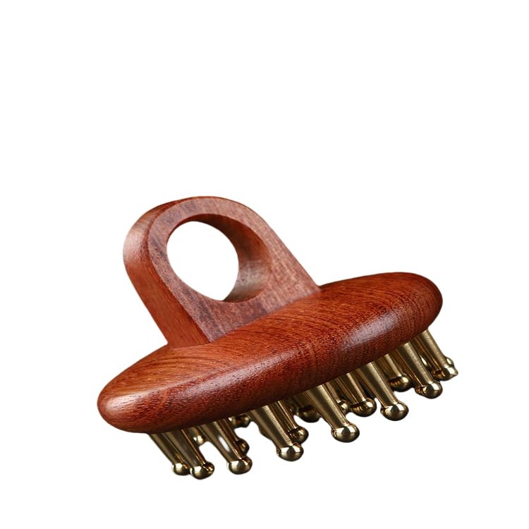 29-Tooth Brass Body Massager, Wooden Handle 29
