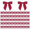 M METERXITY 50-Pack Satin Ribbon Twist Tie & Bows, 3.5 Inch, DIY/Baked Goods/Hair Bow Sewing/Wedding/Birthday/Party [Wine Red] view 1