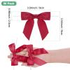 M METERXITY 50-Pack Satin Ribbon Twist Tie & Bows, 3.5 Inch, DIY/Baked Goods/Hair Bow Sewing/Wedding/Birthday/Party [Wine Red] view 3