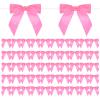 M METERXITY 50-Pack Satin Ribbon Twist Tie Bows, 3.5 Inch Bow Twist Ties, Satin Ribbon Medium Pink Bows for Craft DIY/Baked Goods/Hair Bow Sewing/Wedding/Birthday/Party view 1