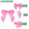 M METERXITY 50-Pack Satin Ribbon Twist Tie Bows, 3.5 Inch Bow Twist Ties, Satin Ribbon Medium Pink Bows for Craft DIY/Baked Goods/Hair Bow Sewing/Wedding/Birthday/Party view 2