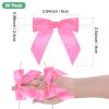 M METERXITY 50-Pack Satin Ribbon Twist Tie Bows, 3.5 Inch Bow Twist Ties, Satin Ribbon Medium Pink Bows for Craft DIY/Baked Goods/Hair Bow Sewing/Wedding/Birthday/Party view 3