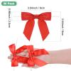 M METERXITY 50-Pack Satin Ribbon Twist Tie Bows, 3.5 Inch Bow Twist Ties, Satin Ribbon Red Bows for Craft DIY/Baked Goods/Hair Bow Sewing/Wedding/Birthday/Party view 3
