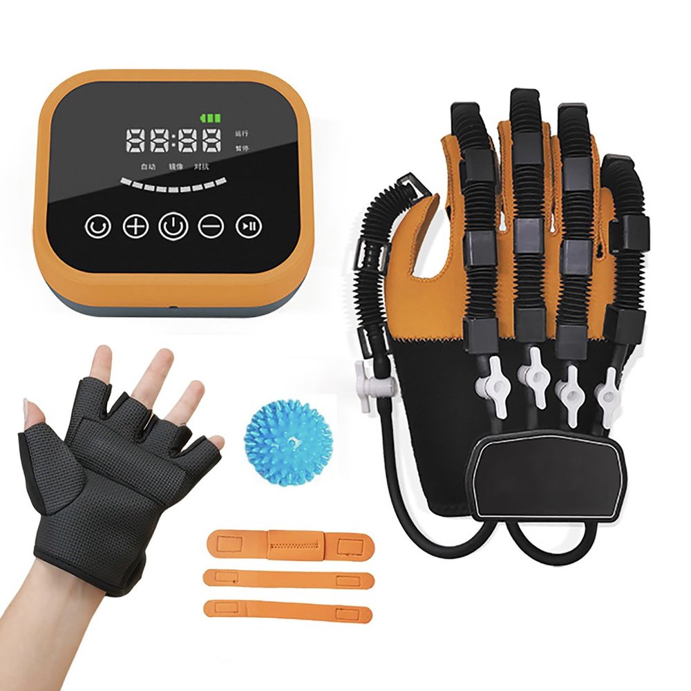FXNFXLA Rehabilitation Robot Gloves, Adjustable Hand Exercisers for Physical Therapy, Rechargeable Robot Hand Glove for Stroke Arthritis Hempiplegia Patients