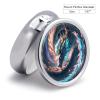 Round Pill Box 3 Compartment The Dragon is Soaring Pill Case for Purse Pocket Portable Travel Pill Organizer Medicine Storage Box Small Metal Pill Container Holder to Hold Vitamins Fish Oil view 2