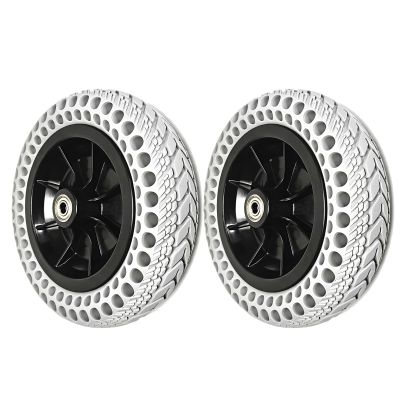 Wheelchair Wheel Replacement, 1 Pair 8inch Wheelchair Wheels, Power Wheelchair Parts, Bearing: 8mm, Honeycomb Solid Tires