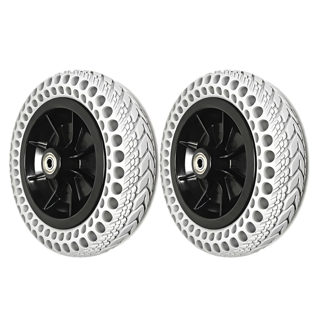 Wheelchair Wheel Replacement, 1 Pair 8inch Wheelchair Wheels, Power Wheelchair Parts, Bearing: 8mm, Honeycomb Solid Tires