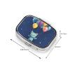 Square Pill Box Cat and Balloon Pill Case 2 Compartment for Purse Cute Metal Pill Organizer Portable Travel Pillbox Mini Small Pill Container Holder to Hold Vitamins Fish Oil Supplements view 2