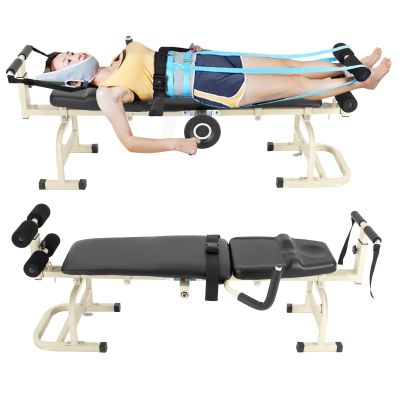 Benediction Life Multifunctional Cervical and Lumbar Spine Stretcher Folding Traction Table Lumbar Spinal Decompression Devices Back Stretch Portable Therapy Massage Table for Cervical Spine |US STOCK