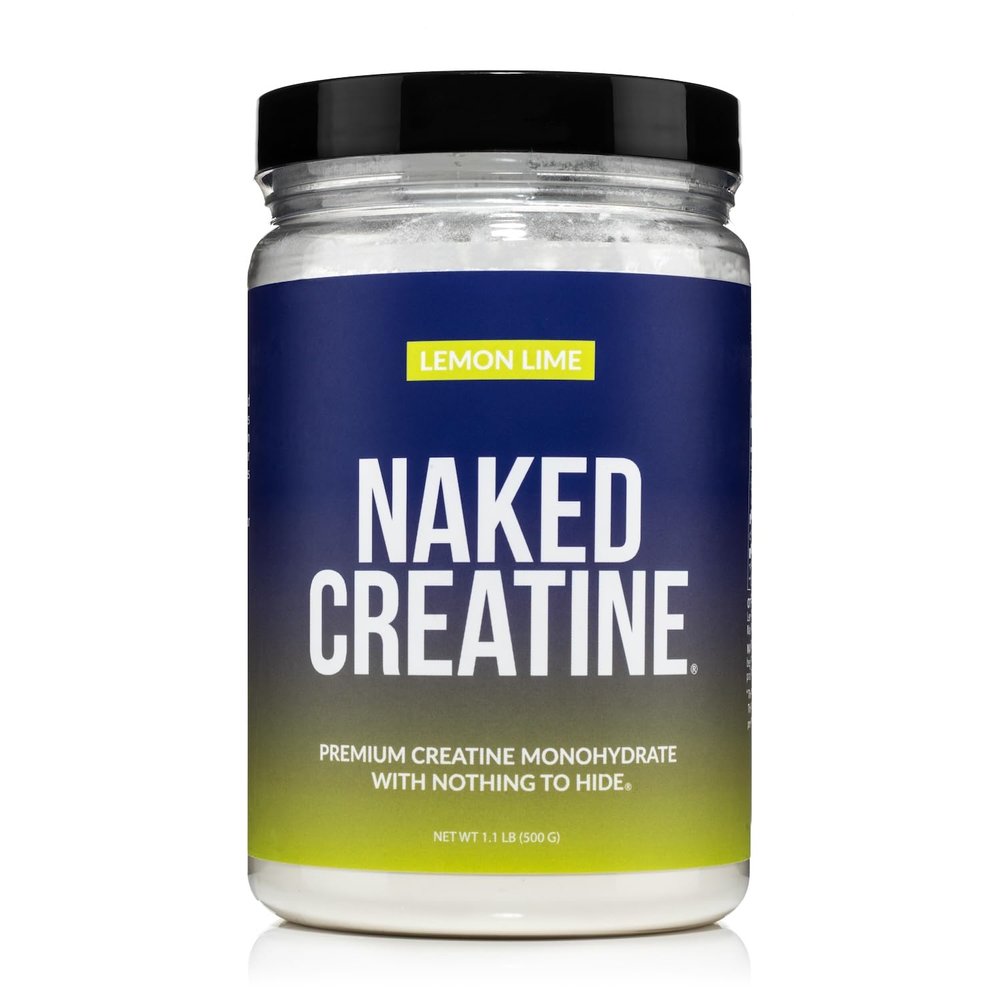 NAKED Pure Micronized Lemon Lime Creatine Monohydrate - 42 Servings - 500 Grams, 1.1Lb Bulk, Vegan, Non-GMO, Gluten Free, Soy Free. Aid Strength Gains, No Additives