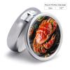 Round Pill Box 3 Compartment Jumbo Crab Pill Case for Purse Pocket Portable Travel Pill Organizer Medicine Storage Box Small Metal Pill Container Holder to Hold Vitamins Fish Oil view 2