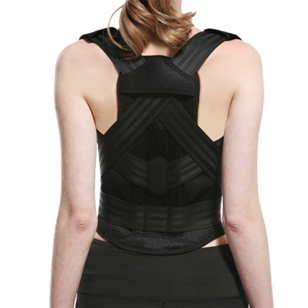 YMGSCC Adjustable Posture Corrector Back Support Shoulder Postural Fixer Tape Back Posture for Women Corset for Posture(L Code)