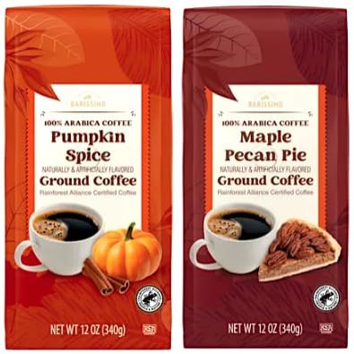Gourmet Pumpkin Spice Ground Coffee & Maple Peacn Pie Ground Coffee 12 oz Bags. 100% Arabica Coffee (2 Bags)