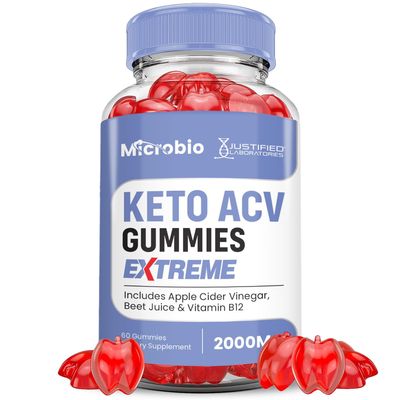Justified Laboratories Microbio Keto ACV Gummies Extreme 2000MG Micro Bio Keto Gummies Apple Cider Vinegar Formulated with Pomegranate Beet Juice Powder B12 Vegan Non GMO 60 Gummys