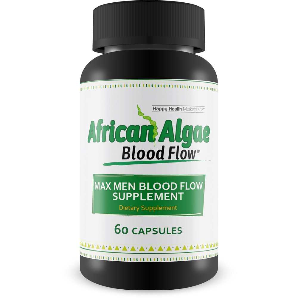 African Algae Blood Flow - Our Best Circulation Supplement - Better Blood Flow Circulation Supplements - Body Circulation Support - Max Men Blood Flow Supplement Pills - Advanced Blood Flow Capsules