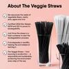 The Veggie Straws  450 PCS of 4.75 Inches Unwrapped Black Biodegradable Drink Stirrers  Made of Vegetable Fibers, Best Cocktail Stirrers for Drinks of All Kinds view 4